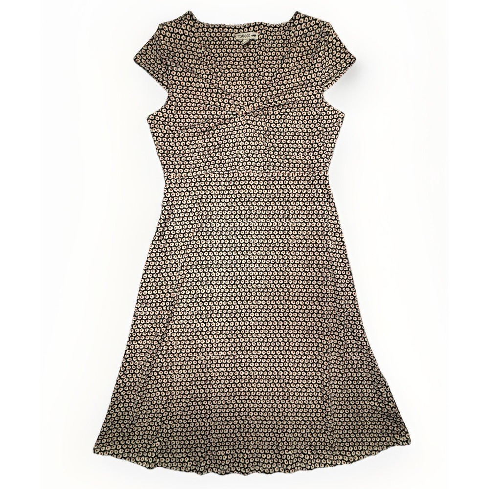 Toad & Co Rosemarie Dress Womens Small Cap Sleeve Organic Cotton Daisy Floral EC